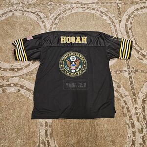 US Army Black HOORAH Embroidered Mesh Football Jersey Size XL